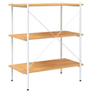 reol med 3 hylder 80x40x92 cm hvid og egetræsfarvet