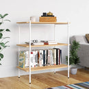 reol med 3 hylder 80x40x92 cm hvid og egetræsfarvet