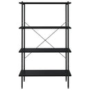 reol med 4 hylder 80x40x130 cm sort
