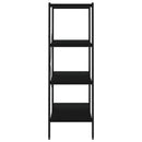 reol med 4 hylder 80x40x130 cm sort