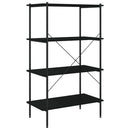 reol med 4 hylder 80x40x130 cm sort