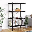 reol med 4 hylder 80x40x130 cm sort