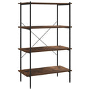 reol med 4 hylder 80x40x130 cm sort og naturfarvet