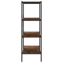 reol med 4 hylder 80x40x130 cm sort og naturfarvet