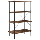 reol med 4 hylder 80x40x130 cm sort og naturfarvet