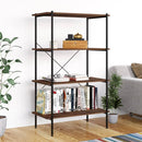 reol med 4 hylder 80x40x130 cm sort og naturfarvet