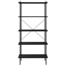 reol med 5 hylder 80x40x163 cm sort