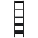 reol med 5 hylder 80x40x163 cm sort