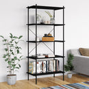 reol med 5 hylder 80x40x163 cm sort