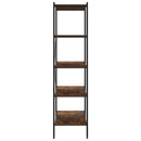 reol med 5 hylder 80x40x163 cm sort og naturfarvet