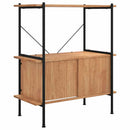 reol med skab 80x40x92 cm 3 niveauer stål og konstrueret træ