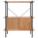 reol med skab 80x40x92 cm 3 niveauer stål og konstrueret træ