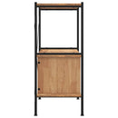 reol med skab 80x40x92 cm 3 niveauer stål og konstrueret træ
