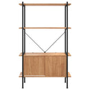 reol med skab 80x40x130 cm 4 niveauer stål og konstrueret træ
