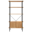 reol med skab 80x40x163 cm 5 niveauer stål og konstrueret træ