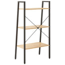 stigereol med 3 hylder 56x35x108 cm lysebrun og sort