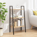 stigereol med 3 hylder 56x35x108 cm lysebrun og sort