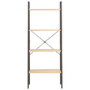 stigereol med 4 hylder 56x35x140 cm lysebrun og sort
