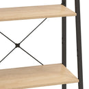 stigereol med 4 hylder 56x35x140 cm lysebrun og sort
