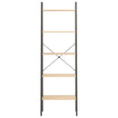 stigereol med 5 hylder 56x35x174 cm lysebrun og sort