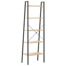 stigereol med 5 hylder 56x35x174 cm lysebrun og sort