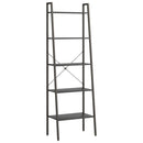 stigereol med 5 hylder 56x35x174 cm sort