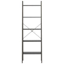 stigereol med 5 hylder 56x35x174 cm sort