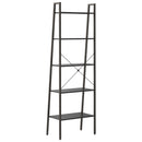 stigereol med 5 hylder 56x35x174 cm sort