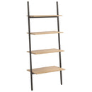stigereol med 4 hylder 64x34x150,5 cm lysebrun og sort