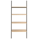 stigereol med 4 hylder 64x34x150,5 cm lysebrun og sort