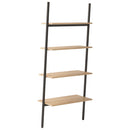 stigereol med 4 hylder 64x34x150,5 cm lysebrun og sort