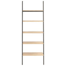 stigereol med 5 hylder 64x34x185,5 cm lysebrun og sort