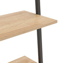 stigereol med 5 hylder 64x34x185,5 cm lysebrun og sort