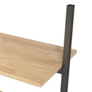 stigereol med 5 hylder 64x34x185,5 cm lysebrun og sort