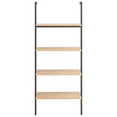 stigereol med 4 hylder 64x35x152,5 cm lysebrun og sort