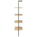 stigereol med 4 hylder 64x35x152,5 cm lysebrun og sort