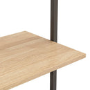 stigereol med 5 hylder 64x35x185 cm lysebrun og sort