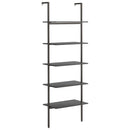 stigereol med 5 hylder 64x35x185 cm sort