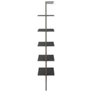 stigereol med 5 hylder 64x35x185 cm sort