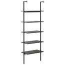 stigereol med 5 hylder 64x35x185 cm sort