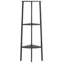 stigereol med 3 hylder 45,5x31,5x120 cm sort