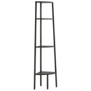 stigereol med 4 hylder 45,5x31,5x150 cm sort