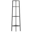 stigereol med 4 hylder 45,5x31,5x150 cm sort