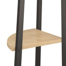 stigereol med 5 hylder 45,5x31,5x180 cm lysebrun og sort