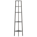 stigereol med 5 hylder 45,5x31,5x180 cm sort