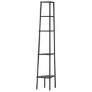stigereol med 5 hylder 45,5x31,5x180 cm sort