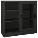 skab med skydelåger 90x40x90 cm stål antracitgrå