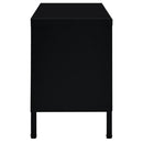tv-skab 90x30x44 cm stål og glas sort