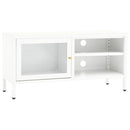 tv-skab 90x30x44 cm stål og glas hvid