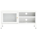 tv-skab 90x30x44 cm stål og glas hvid